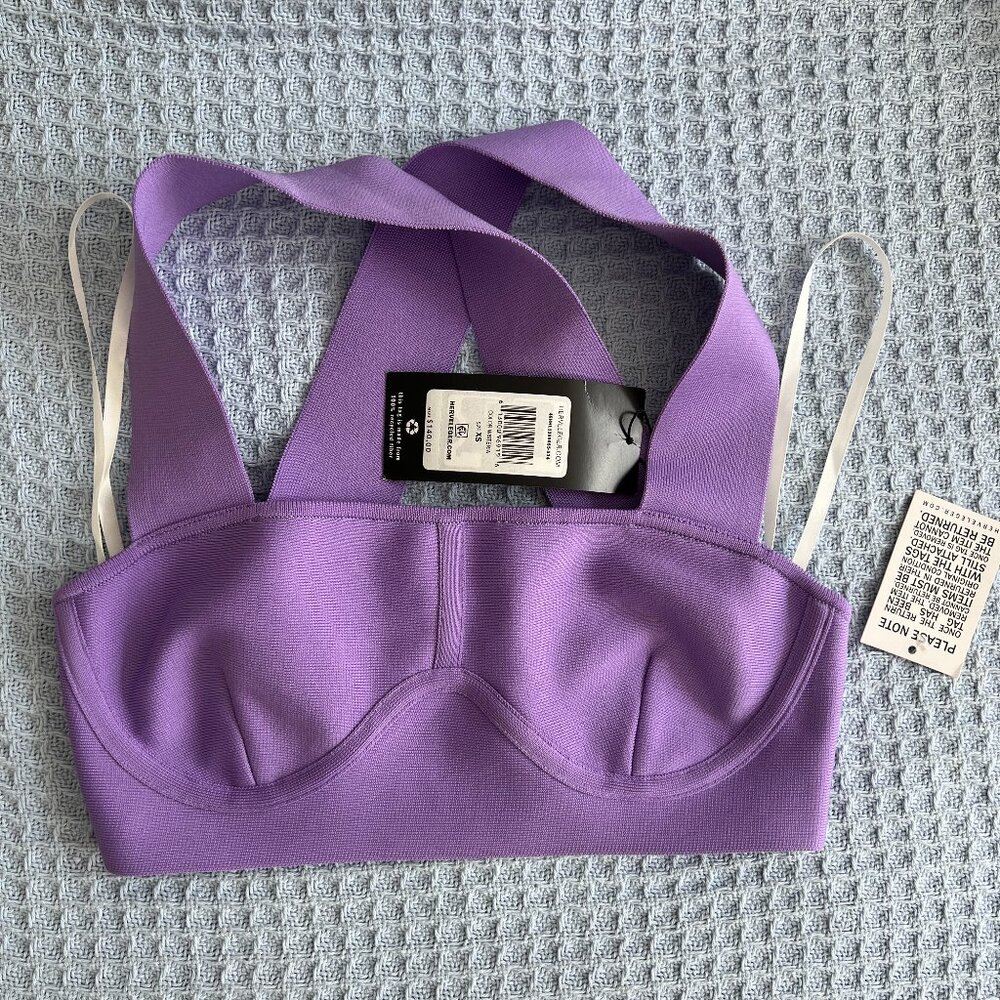 Herve Leger Purple Crop Top NWT Size XS